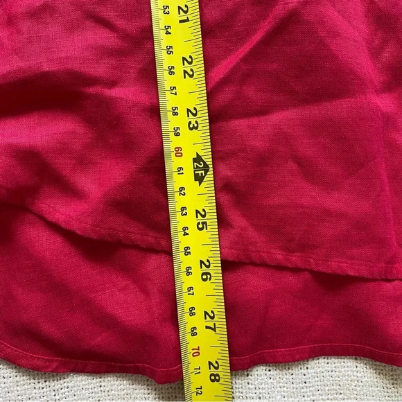 CHICO’S 100% Linen Dark Pink Button  Down Shirt Size 2 - Picture 11 of 12
